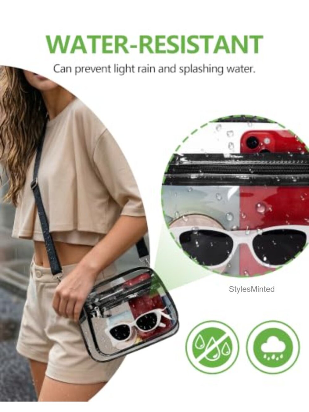 Clear Stadium Approved Crossbody Purse - PVC Transparent Bag for Concerts and - Picture 4 of 6